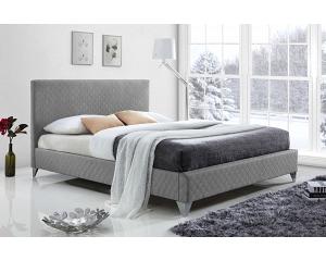 5ft King Size Brooklyn Linen Fabric Upholstered Light Grey Bed Frame